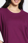 Zivame 2 Mile Fashion Knit Cotton Knee Length Nightdress - Plum Caspia — thumbnail 5